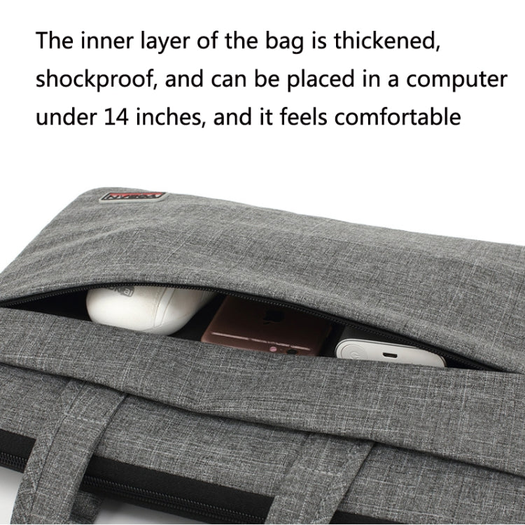 YOBAN Y-923-1 Casual Laptop Bag Water-resistant Tablet Business Bag, Size: 14 inch(Dark Gray)
