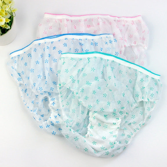Pregnant Women Disposable Underwear Non-Woven Maternal Postpartum Cotton Bottom Paper Underwear, Color Random Delivery, Size: M(Printing)