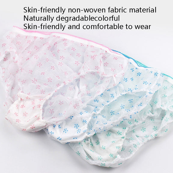Pregnant Women Disposable Underwear Non-Woven Maternal Postpartum Cotton Bottom Paper Underwear, Color Random Delivery, Size: XXL(Printing)