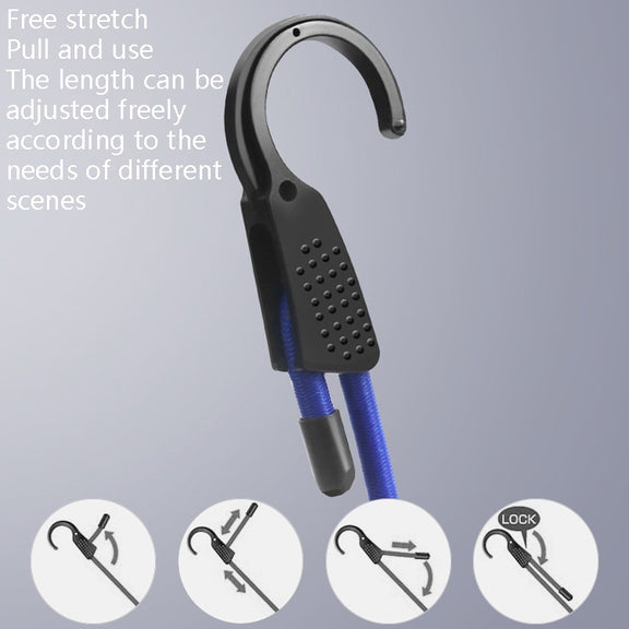 RUNDONG AUTO ACCESSORIES R-8040 Car Luggage Fixed Rope Outdoor Travel Car Interior Clothing Rope(1.5m Blue)