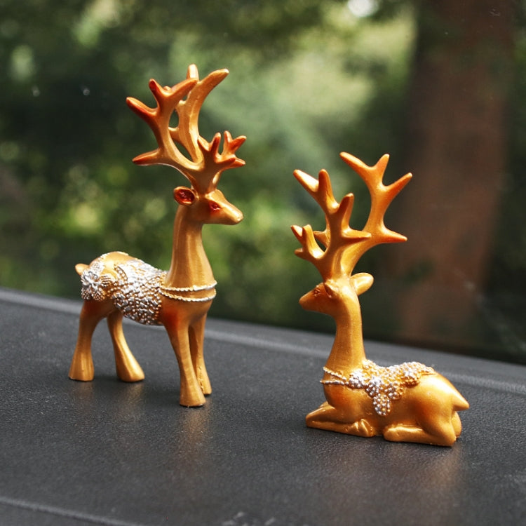 2 Pairs R-8820 Car Ornaments Car Home Safe Deer Decorations(Golden) - Ornaments by PMC TechLife | Online Shopping South Africa | PMC TechLife | Buy Now Pay Later Mobicred