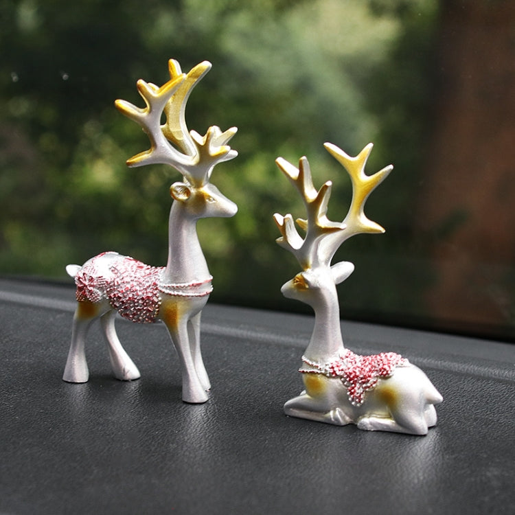 2 Pairs R-8820 Car Ornaments Car Home Safe Deer Decorations(Silver) - Ornaments by PMC TechLife | Online Shopping South Africa | PMC TechLife | Buy Now Pay Later Mobicred