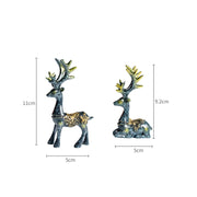 2 Pairs R-8820 Car Ornaments Car Home Safe Deer Decorations(Golden)