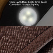 Car Trash Can Storage Bag Hanging Paste With LED Light Garbage Bag(Small (Beige)))