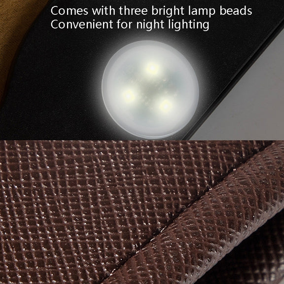 Car Trash Can Storage Bag Hanging Paste With LED Light Garbage Bag(Small (Beige)))
