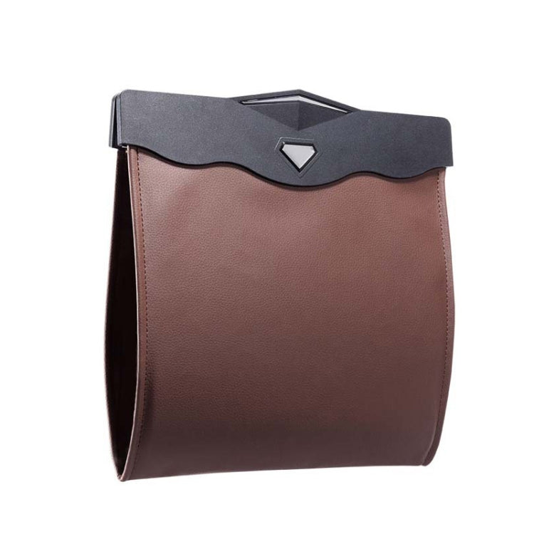 Car Trash Can Car Chair Back Hanging Storage Box Hidden Folding Storage Bag With LED Light(Mocha Brown) - Stowing Tidying by PMC TechLife | Online Shopping South Africa | PMC TechLife | Buy Now Pay Later Mobicred