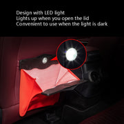 Car Trash Can Car Chair Back Hanging Storage Box Hidden Folding Storage Bag With LED Light(Mocha Brown)
