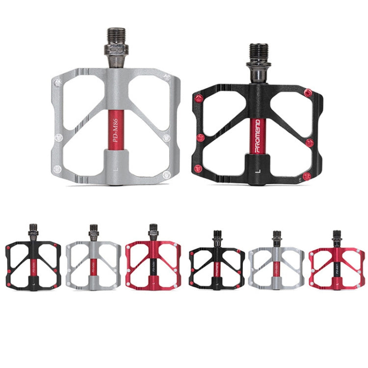 PD-R87C  1 Pair PROMEND Bicycle Road Bike Mountain Bike 3 Palin Carbon Fiber Bearing Pedal(Silver)