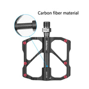 PD-R87C  1 Pair PROMEND Bicycle Road Bike Mountain Bike 3 Palin Carbon Fiber Bearing Pedal(Silver)