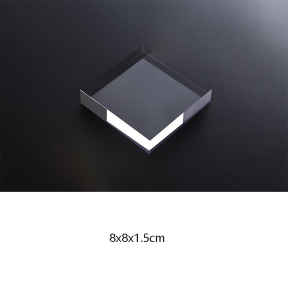 2 PCS Square 8x8x1.5cm Transparent Acrylic Geometric Photo Props Photography Background Plate Ornaments