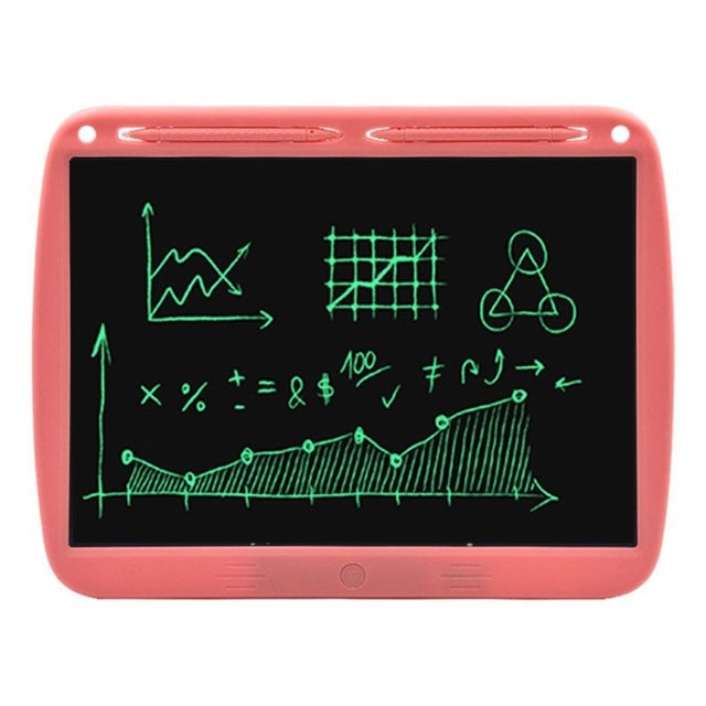 15inch Charging Tablet Doodle Message Double Writing Board LCD Children Drawing Board, Specification: Monochrome Lines (Pink)