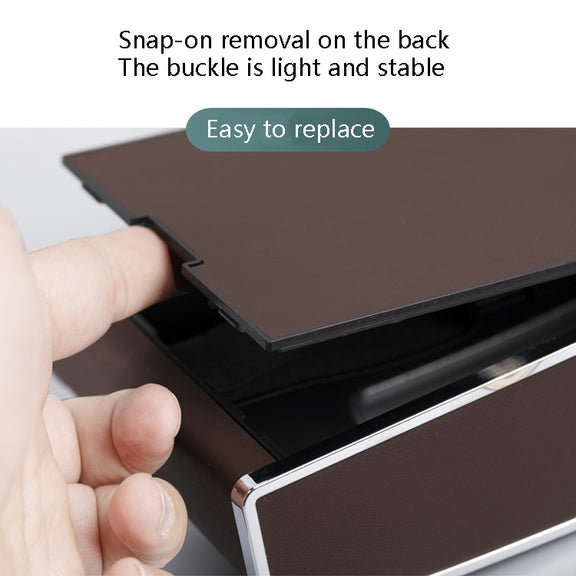 Car Clock Tissue Box Multi-Function Vehicle Instrument Table Paper Towel Box, Style: Clock+Parking Card (Agate)