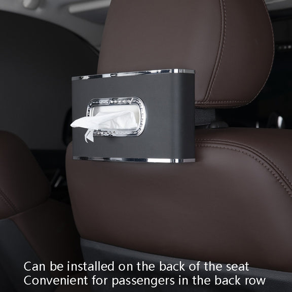 Car Clock Tissue Box Multi-Function Vehicle Instrument Table Paper Towel Box, Style: Clock+Parking Card (Black)