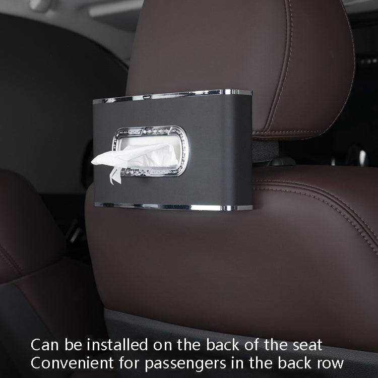 Car Clock Tissue Box Multi-Function Vehicle Instrument Table Paper Towel Box, Style: Clock+Parking Card (Gray)