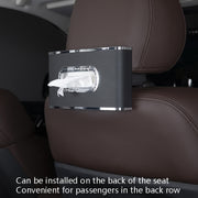 Car Clock Tissue Box Multi-Function Vehicle Instrument Table Paper Towel Box, Style: With Clock (Gray)