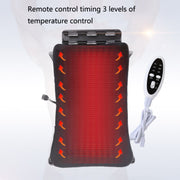Electric Heating Belt Waist Lumbar Spine Massager Waist Four Seasons Heating Spine Correction Backrest , US Plug Electric Hot Model (Black)