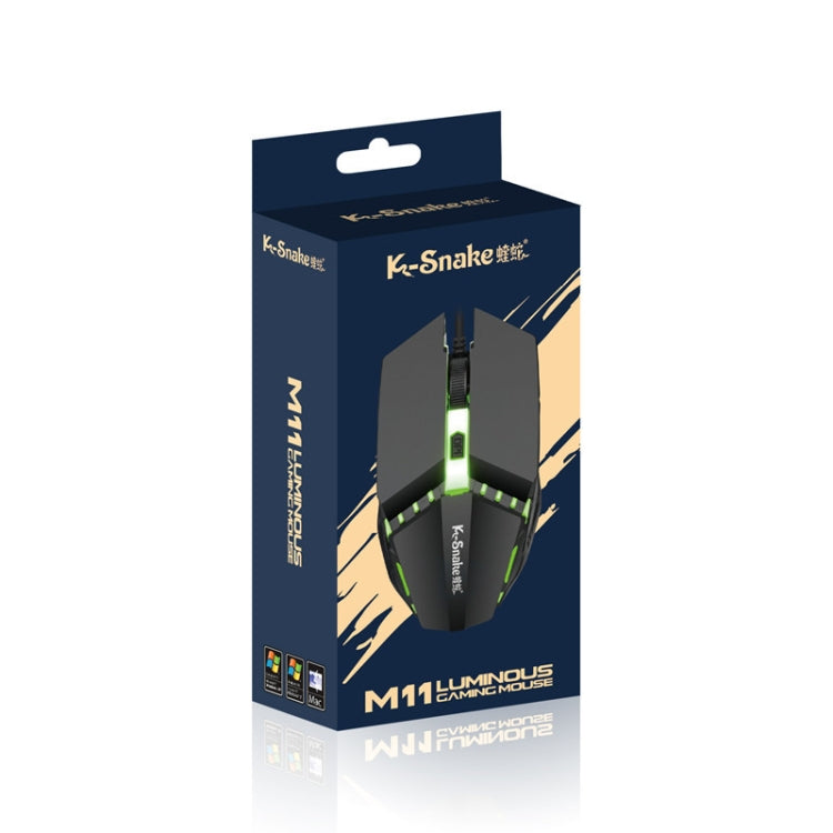 2 PCS K-Snake M11 4 Keys 1600DPI Luminous Game Wired Mouse Notebook Desktop USB Wired Mouse, Cable Length: 1.5m - Wired Mice by K-Snake | Online Shopping South Africa | PMC Jewellery | Buy Now Pay Later Mobicred
