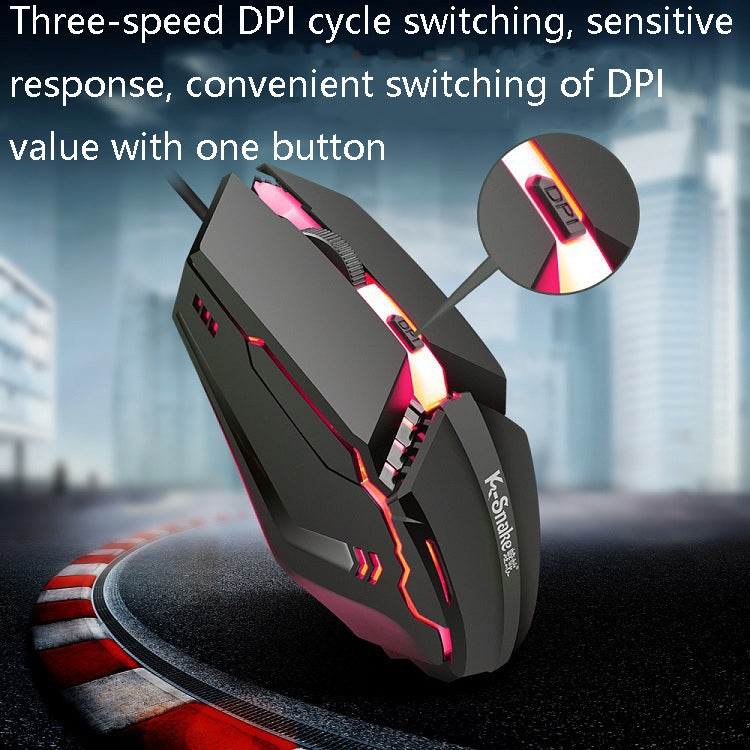 2 PCS K-Snake M11 4 Keys 1600DPI Luminous Game Wired Mouse Notebook Desktop USB Wired Mouse, Cable Length: 1.5m - Wired Mice by K-Snake | Online Shopping South Africa | PMC Jewellery | Buy Now Pay Later Mobicred