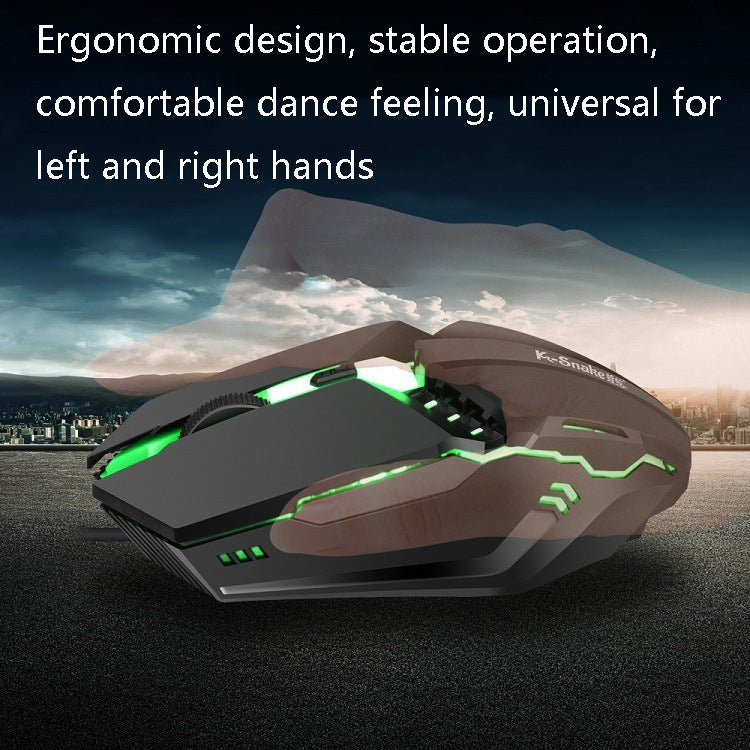2 PCS K-Snake M11 4 Keys 1600DPI Luminous Game Wired Mouse Notebook Desktop USB Wired Mouse, Cable Length: 1.5m - Wired Mice by K-Snake | Online Shopping South Africa | PMC Jewellery | Buy Now Pay Later Mobicred
