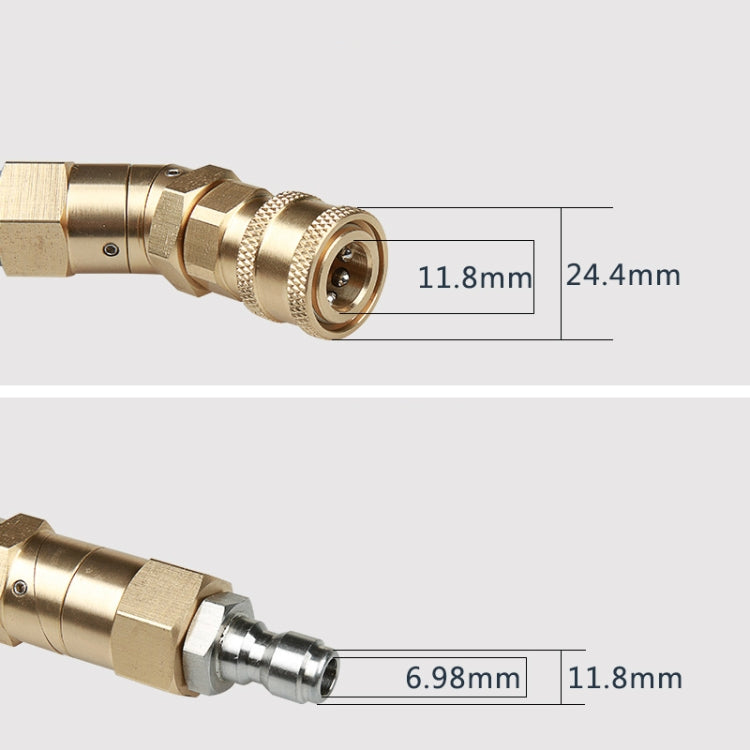 Car Wash Machine With High Pressure Air Conditioning Cleaning Nozzle 1/4 Copper Rotary Bending Joint 360 Degree Rotation Universal Fast Plug(1/4 Universal Corner Fast Plug)