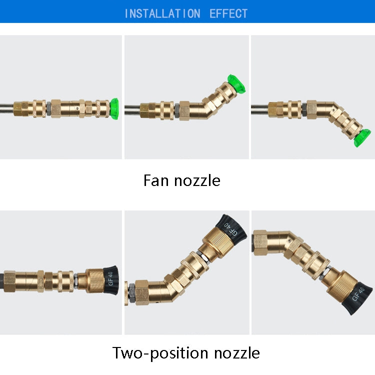 Car Wash Machine With High Pressure Air Conditioning Cleaning Nozzle 1/4 Copper Rotary Bending Joint 360 Degree Rotation Universal Fast Plug(1/4 Universal Corner Fast Plug) - Car Washer & Accessories by PMC TechLife | Online Shopping South Africa | PMC TechLife | Buy Now Pay Later Mobicred