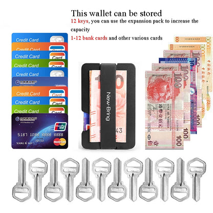 New-Bring Metal Card Holder Multifunctional  EDC Wallet Can Store Keys & U Disk(Black) - free shipping - PMC Jewellery - Order now!