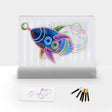 3D Painting Fluorescent Plate LED Shining Puzzle Children Graffiti Panel Handwritten Message Board(Grey) - free shipping - PMC TechLife - Order now!