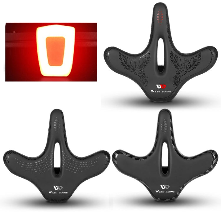 WEST BIKING YP1602797 Bicycle Hollow Seat Night Riding With Warning Tail Light Seat(Line Swallow) - free shipping - PMc TechLife - Order now!