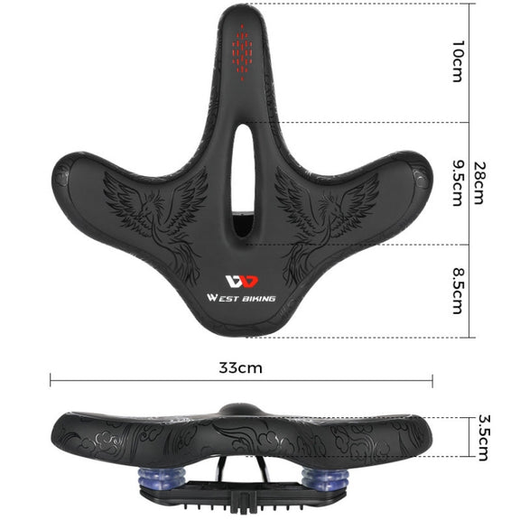 WEST BIKING YP1602797 Bicycle Hollow Seat Night Riding With Warning Tail Light Seat(Phoenix)