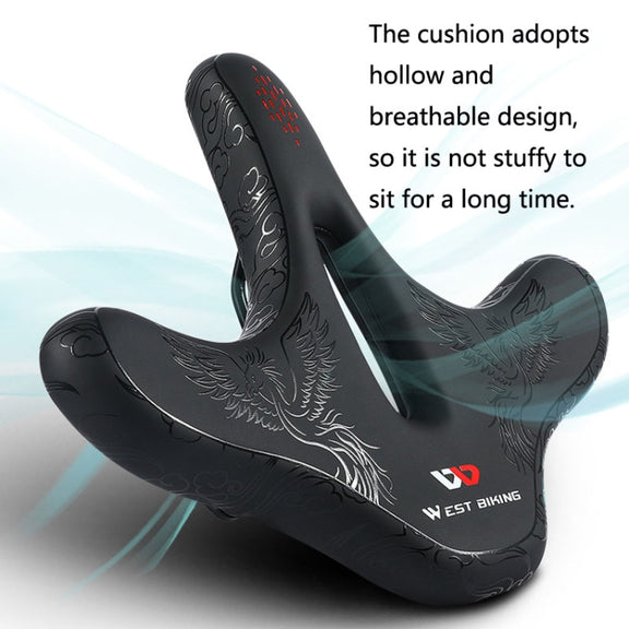 WEST BIKING YP1602797 Bicycle Hollow Seat Night Riding With Warning Tail Light Seat(Line Swallow)