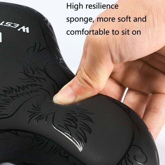 WEST BIKING YP0801122 Bicycle Mountain Bike Large Cushion Leisure And Comfortable Bicycle Saddle(Line Swallow)