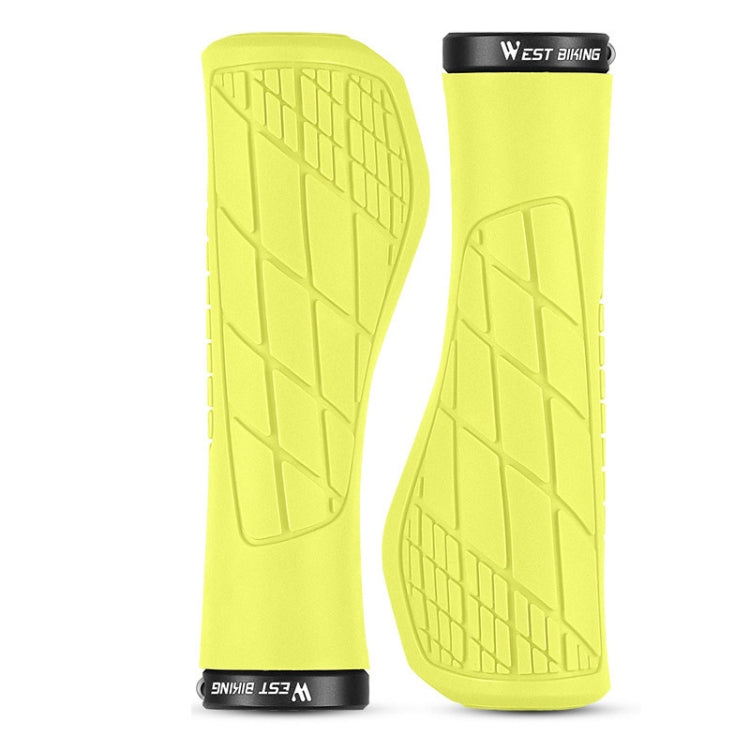 1 Pair WEST BIKING YP0804060 Bicycle Grips Mountain Bike Non-Slip Rubber Grips(Yellow) - free shipping - PMc TechLife - Order now!