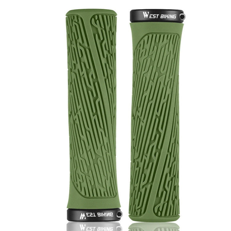 1 Pair WEST BIKING YP0804061 Bicycle Anti-Slip Shock Absorber Grip Mountain Bike Rubber Handlebar Cover(Ink) - free shipping - PMc TechLife - Order now!