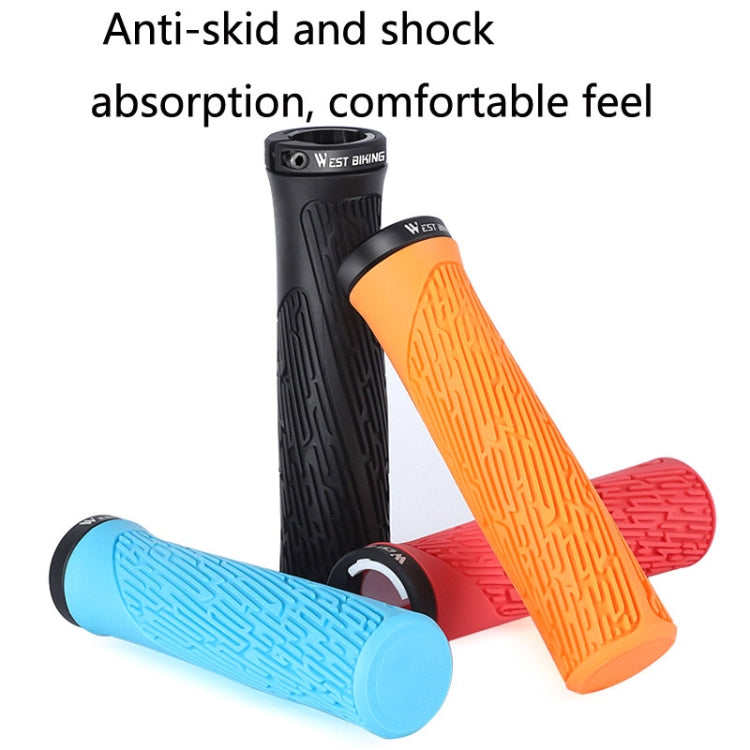 1 Pair WEST BIKING YP0804061 Bicycle Anti-Slip Shock Absorber Grip Mountain Bike Rubber Handlebar Cover(Red) - free shipping - PMc TechLife - Order now!