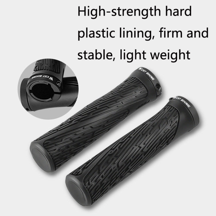 1 Pair WEST BIKING YP0804061 Bicycle Anti-Slip Shock Absorber Grip Mountain Bike Rubber Handlebar Cover(Black) - free shipping - PMc TechLife - Order now!