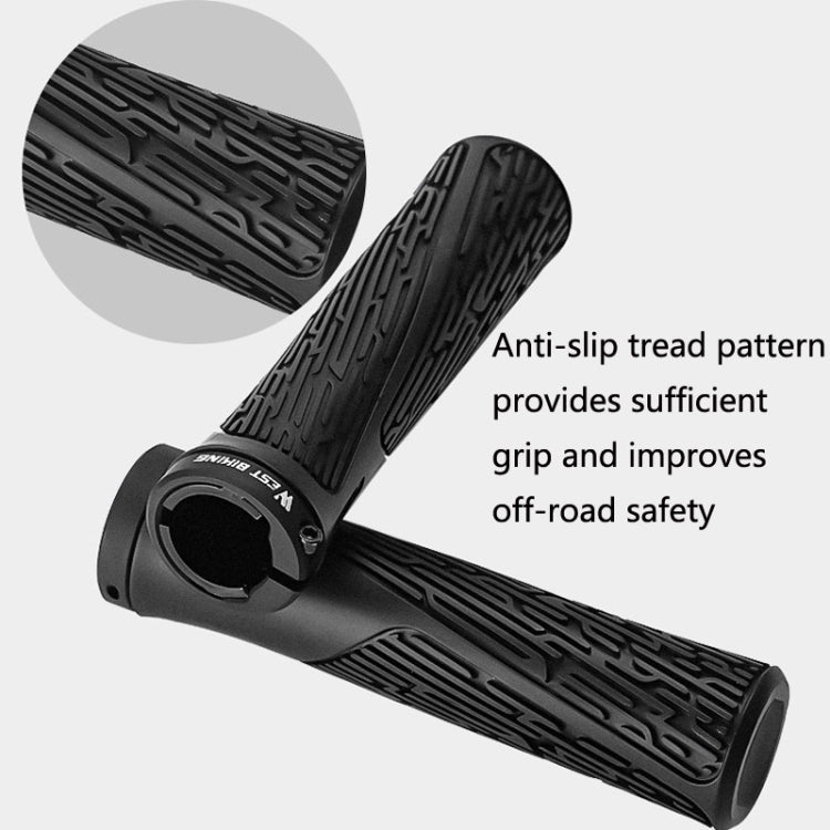 1 Pair WEST BIKING YP0804061 Bicycle Anti-Slip Shock Absorber Grip Mountain Bike Rubber Handlebar Cover(Black) - free shipping - PMc TechLife - Order now!