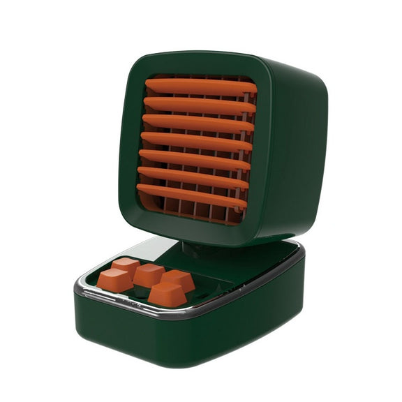 A5 Mini Humidifying Refrigeration Air Conditioning Fan USB Home Desktop Water Cooling Fan(Vintage Green)