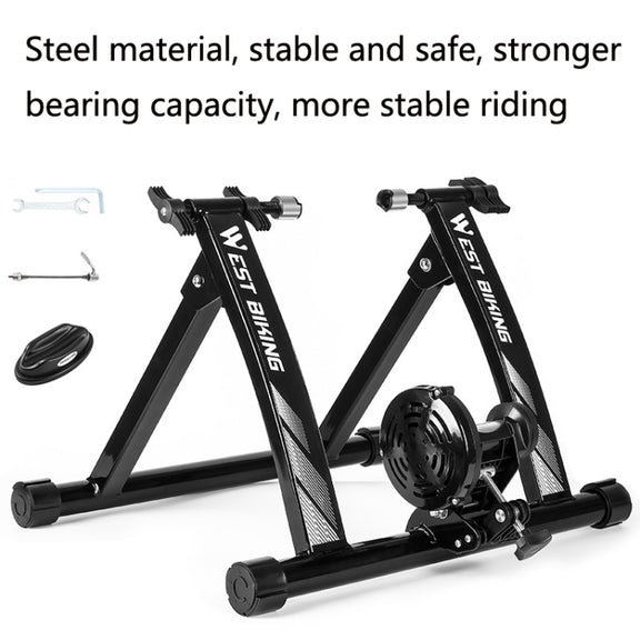 WEST BIKING YP1402008 Bicycle Parking Rack Indoor Cycling Training Platform Fitness Equipment Road Mountain Bike Parking Rack(Black)