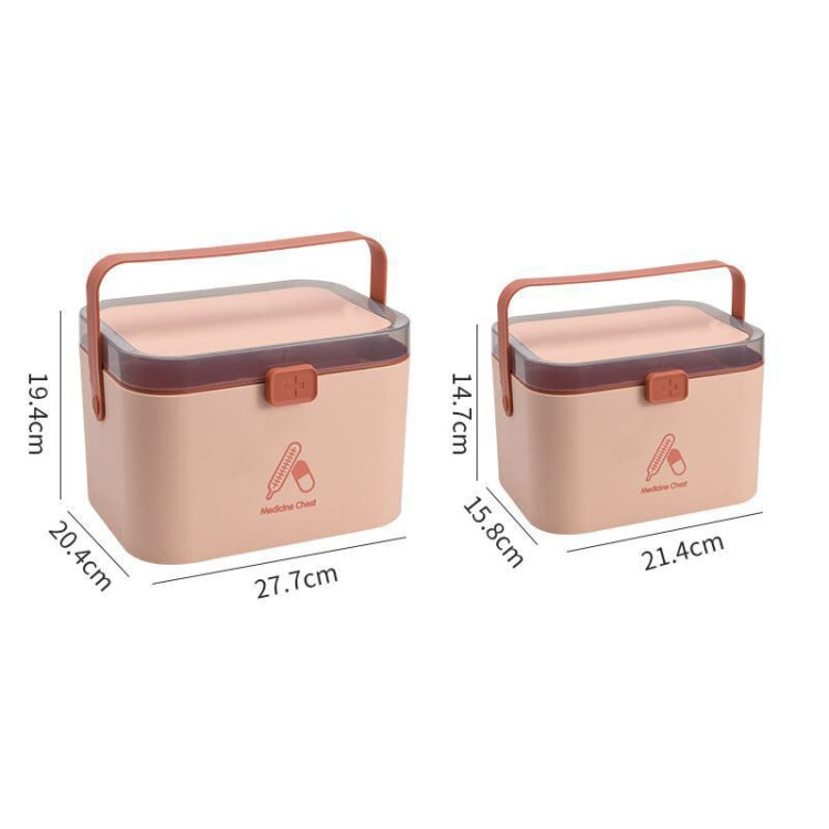 Household Plastic Small Medicine Box Portable Medicine Storage Box, Size: 27.7 x 20.4 x 19.4cm(Grey)