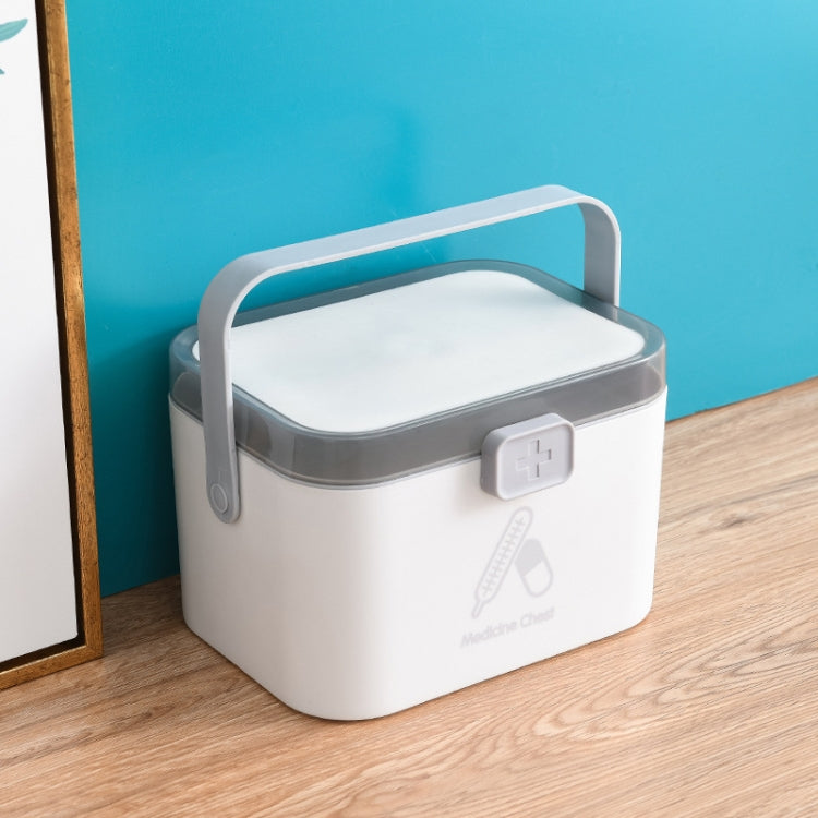 Household Plastic Small Medicine Box Portable Medicine Storage Box, Size: 21.4 x 15.8 x 14.7cm(Grey) - free shipping - PMC TechLife - Order now!