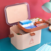 Household Plastic Small Medicine Box Portable Medicine Storage Box, Size: 21.4 x 15.8 x 14.7cm(Grey)