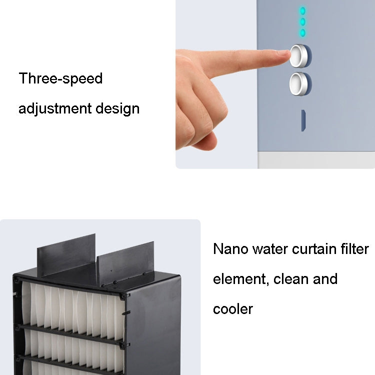 MG -191 Mini Air Cooler Home Dormitory Office Air Conditioning Fan Portable Small Desktop USB Fan(Sky Blue)