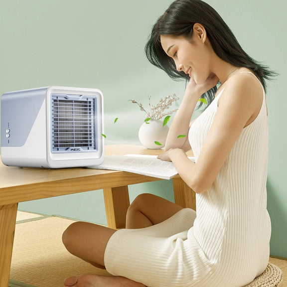 MG -191 Mini Air Cooler Home Dormitory Office Air Conditioning Fan Portable Small Desktop USB Fan(Sky Blue)