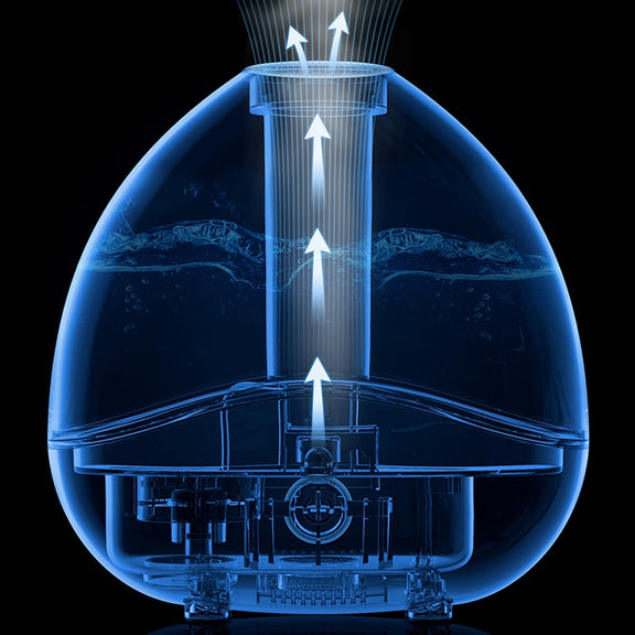 K11 1500ml Transparent Humidifier Household Mute Small Air Purifier Large-Capacity Ultrasonic Humidifier, CN Plug(Blue)