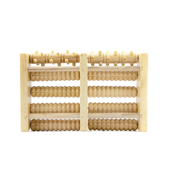 Wooden Roller Massager Small Nails Five-Row Foot Massager(27 x 19 x 4.5cm)