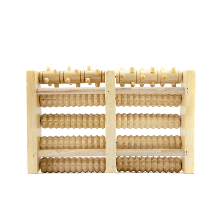 Wooden Roller Massager Small Nails Five-Row Foot Massager(27 x 19 x 4.5cm)