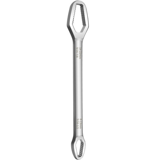 Multi-Function Plum Wrench Open Adjustment Double-Headed Self-Tightening Wrench(Silver) - free shipping - PMC Jewellery - Order now!