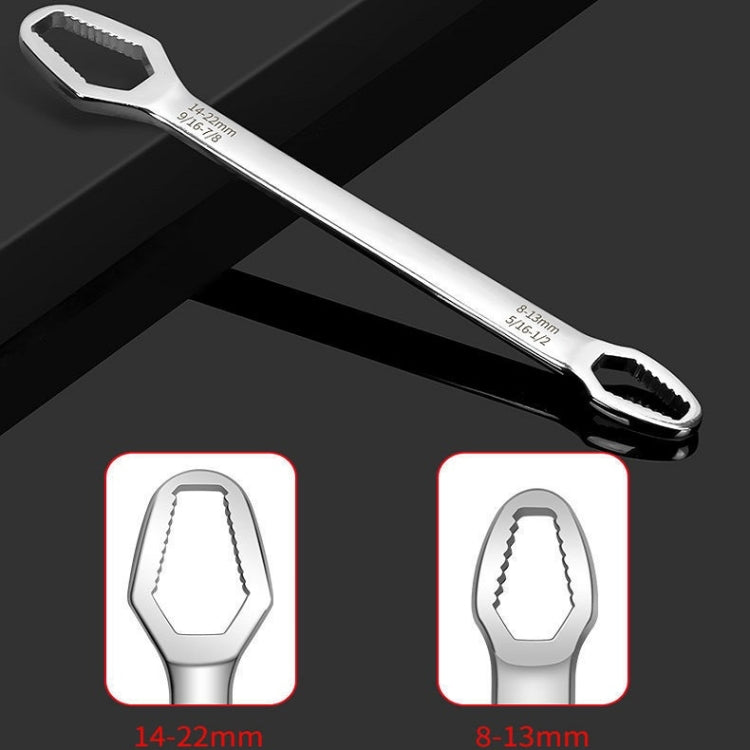Multi-Function Plum Wrench Open Adjustment Double-Headed Self-Tightening Wrench(Silver)