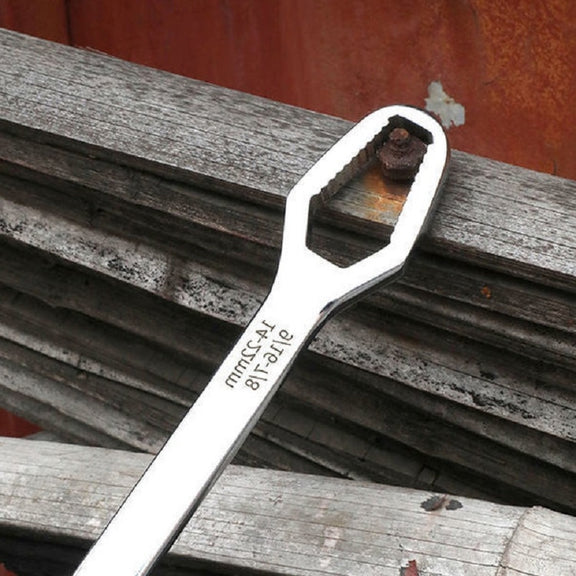 Multi-Function Plum Wrench Open Adjustment Double-Headed Self-Tightening Wrench(Silver)
