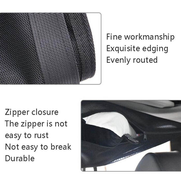 Car Storage Network Pocket Car Roof Seating Room Mesh Folding Hanging Bag, Style: Single Layer(Black)